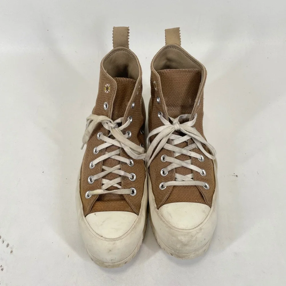 Converse Chuck Taylor All Star Lugged 2.0 Brown Floral High Top Womens 10 Chunky